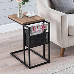 Henn & Hart Blackened Bronze and Rustic Side Table - waseeh.com