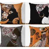 African Closeup Women Cushion Pack 4