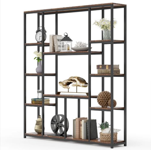 Industrial Blend Storage Bookcase Shelve Organizer Rack Decor - waseeh.com