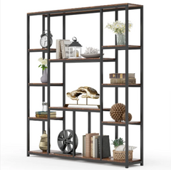 Industrial Blend Storage Bookcase Shelve Organizer Rack Decor - waseeh.com