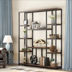 Industrial Blend Storage Bookcase Shelve Organizer Rack Decor - waseeh.com