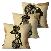 African Beige Cushion Covers Pack of 3