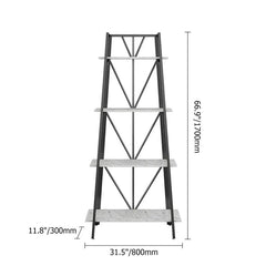Carnation Modern Ladder Living Drawing Room Freestanding Bookcase shelve Rack - waseeh.com
