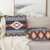 Blue Burnt Orange Pillow Case Pack of 2