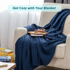 Viscos Cotton Thermal Blanket Royal Blue