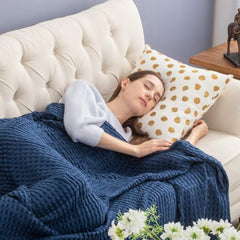 Viscos Cotton Thermal Blanket Royal Blue