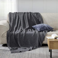 Viscos Cotton Thermal Blanket Charcol Grey