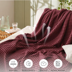 Viscos Cotton Thermal Blanket Blanket Burgundy