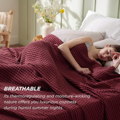 Viscos Cotton Thermal Blanket Blanket Burgundy