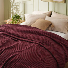 Viscos Cotton Thermal Blanket Blanket Burgundy