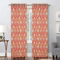 City Block Curtains Orange-Yellow texture
