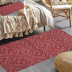 Mosaic Rugs - Red & Beige (2.5ft x 4Ft)