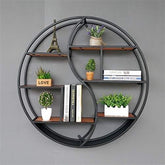 Wall-Mounted "YIN YANG" Metal Storage Floating Shelve Frame Decor - waseeh.com