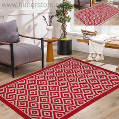 Rhombus Style - Red & Peach (4ft x 6Ft)