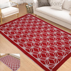 Honeycomb Style - Red & Peach (4ft x 6Ft)