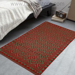 Diamond Style - Red & Bottle Green (4ft x 6Ft)