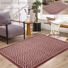 Rhombus Style - Peach & Light Brown (4ft x 6Ft)