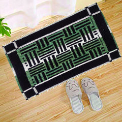 Basketweave Hand Woven - Woolen Foot mat - 1.5 ft x 2 ft