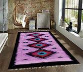 Purple Flower Style - Multi stripe - Hand-woven - 4ft' x 6ft'