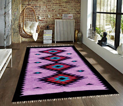 Purple Flower Style - Multi stripe - Hand-woven - 4ft' x 6ft'