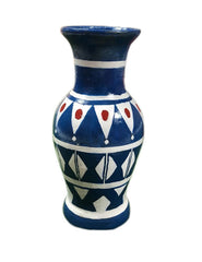 Chevron design Blue & White Abstract vase - Earthen Pot