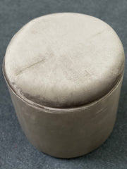 Beige Velvet ottoman with storage