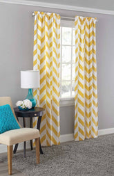Chevron Designed Curtains - Single Panel - 43" x 98"