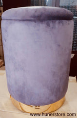 Purple Velvet ottoman with golden base