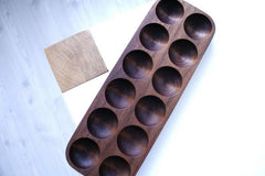 Mahogany Wooden Kitchen Egg Holder Tray - waseeh.com