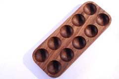 Mahogany Wooden Kitchen Egg Holder Tray - waseeh.com