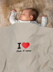 I♡Mama Baba Baby Waffle Blanket