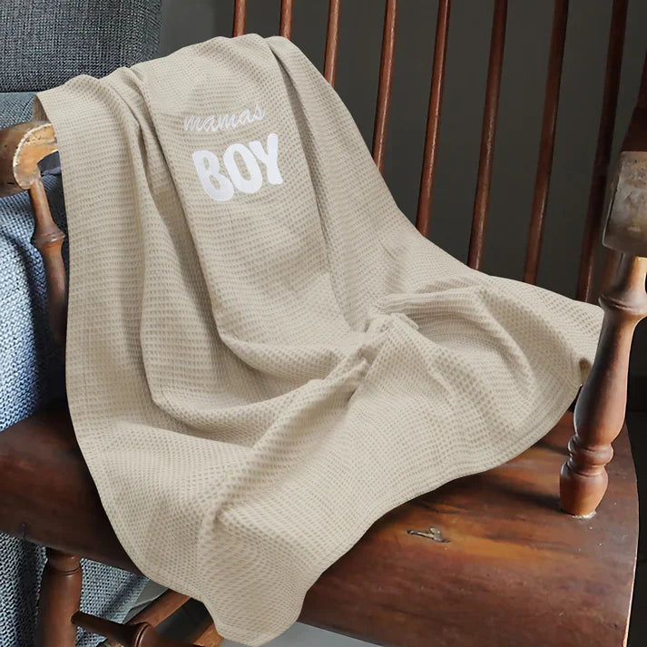 Mama's Boy Baby Waffle Blanket