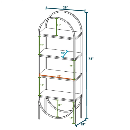 Jailey Living Drawing Room Bookcase Shelve Rack Decor - waseeh.com