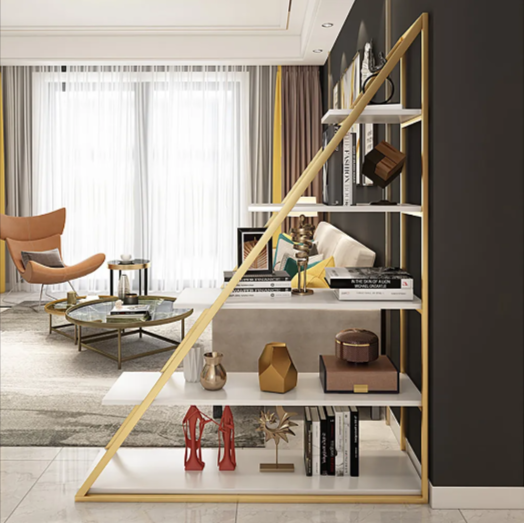 Sliding Pyramid Rack Half Pyramid Living Room Bookcase Storage Organizer Rack – Huner Store