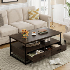 Botlo Lounge Living Room Center Table with 2 Drawers