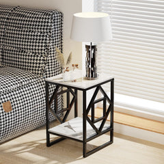 Tanzy Triangle Side Table Nightstand Bedside Table