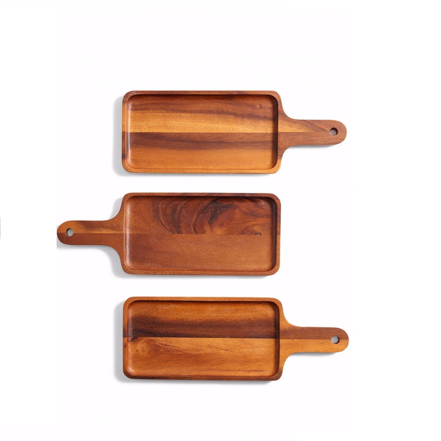 Free Ware Long Wooden Platter With Handle - waseeh.com