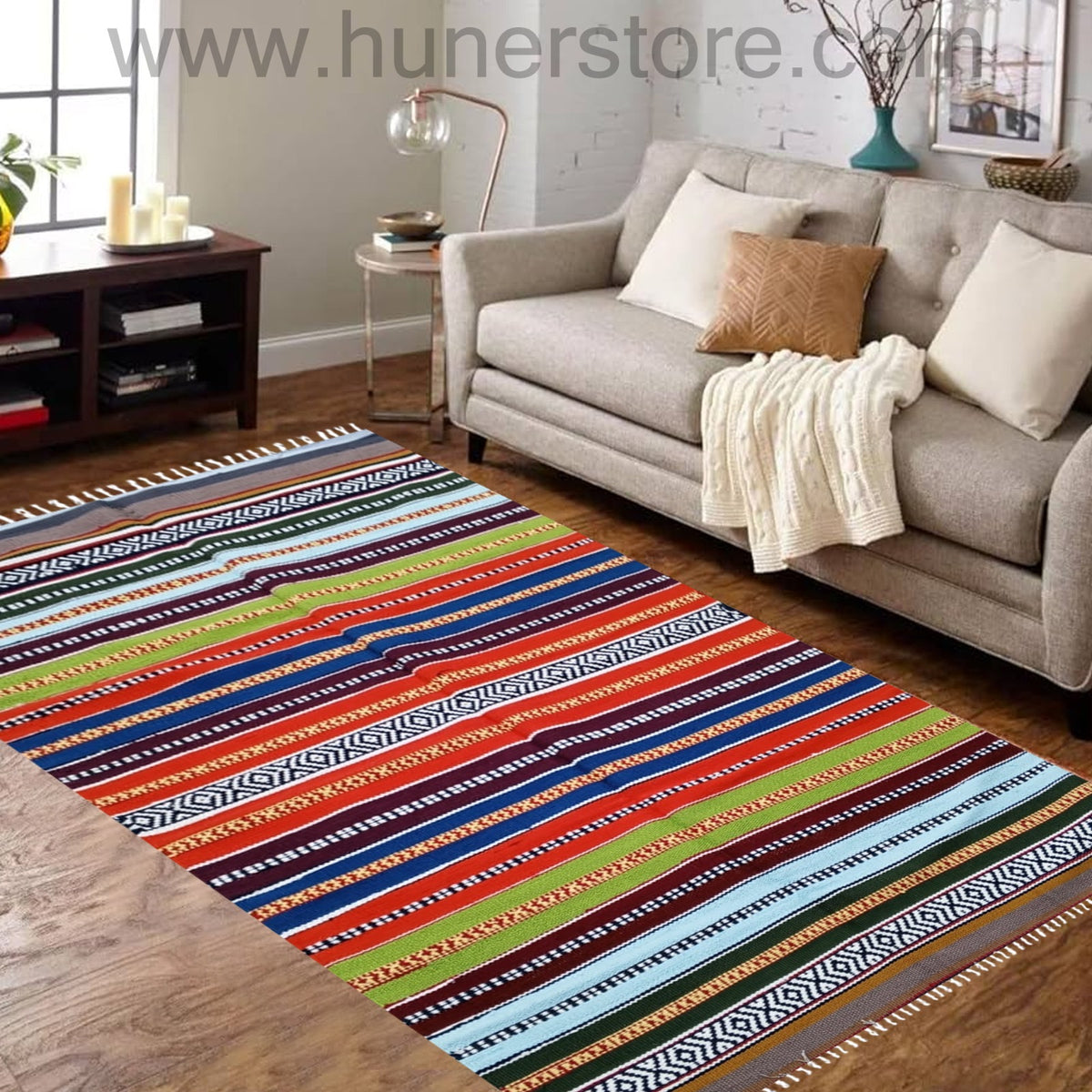 Horizontal Cotton Rug - Prismatic 7 (3ft x6ft)