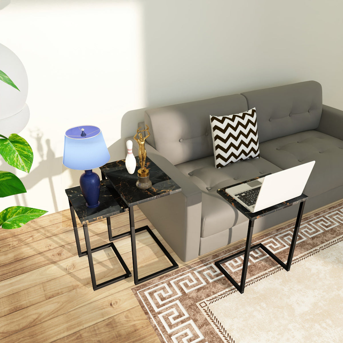Centra Nesting Bedside Coffee Laptop Office Tables (Set of 3) - waseeh.com