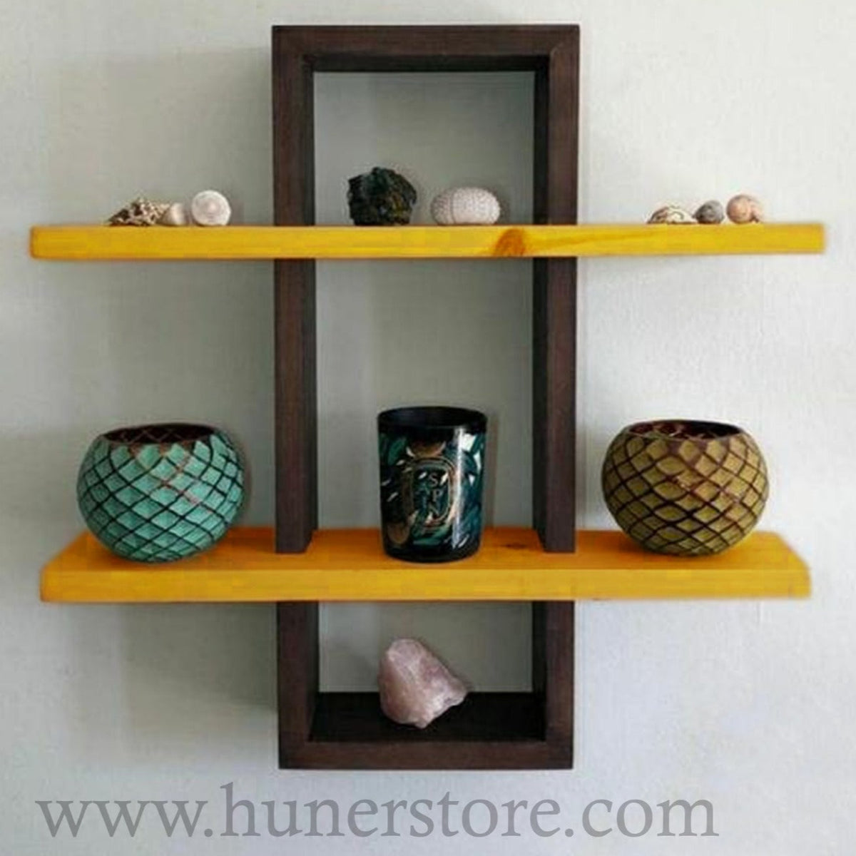 Wooden Long Hanging with Shelves