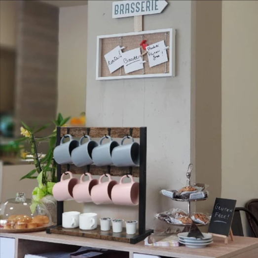 Rustic Tea Cup Organizer Rack - waseeh.com