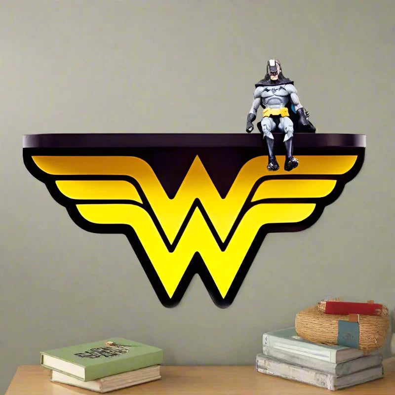 Wonder Women Kids Bedroom Floating Organzier Shelve Decor