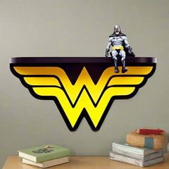 Wonder Women Kids Bedroom Floating Organzier Shelve Decor