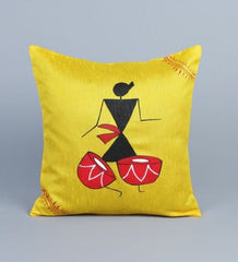 Mustard Worli Rangdesi Cushion Covers Pack 2