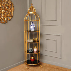 4 Layer Nordic Brass Cage Rack - waseeh.com