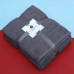 Executive Cotton Bath Towel Set - 4 Pack Charcol Grey
