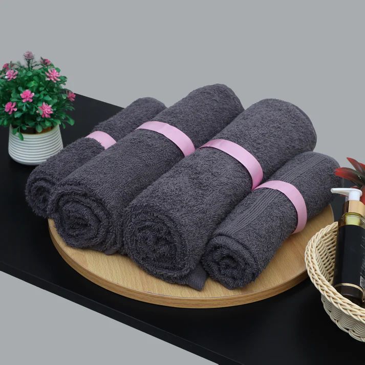 Executive Cotton Bath Towel Set - 4 Pack Charcol Grey