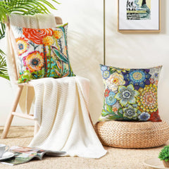 JOTOM Floral Cushion Covers Pack Of 4