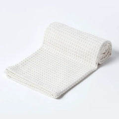 Organic Cotton Waffle Baby Blanket White