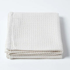 Organic Cotton Waffle Baby Blanket White